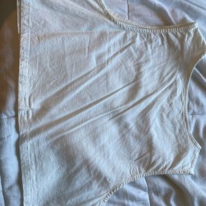 White loose fitting crop tank